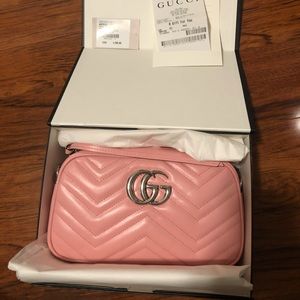 Pink Gucci GG Marmont small shoulder bag brand new w/ original tags/receipt
